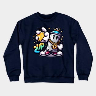 Spray Character in Graffiti Style Crewneck Sweatshirt